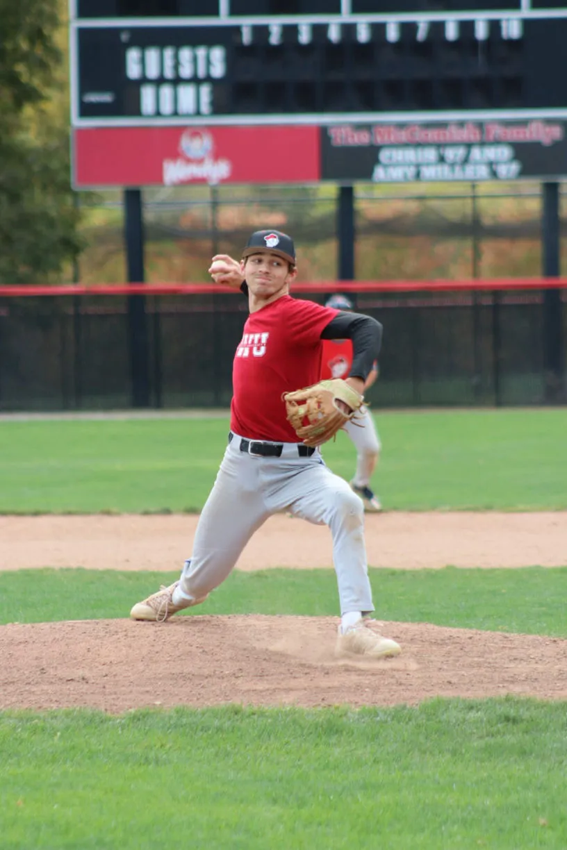 OWU Battling Bishops pitcher on the mound at Littick Field
